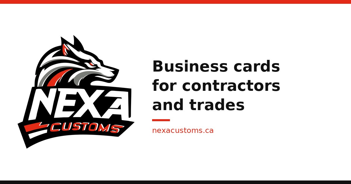 Business cards for contractors and trades