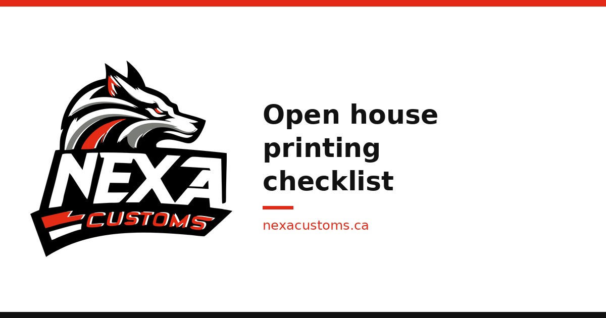 Open house printing checklist